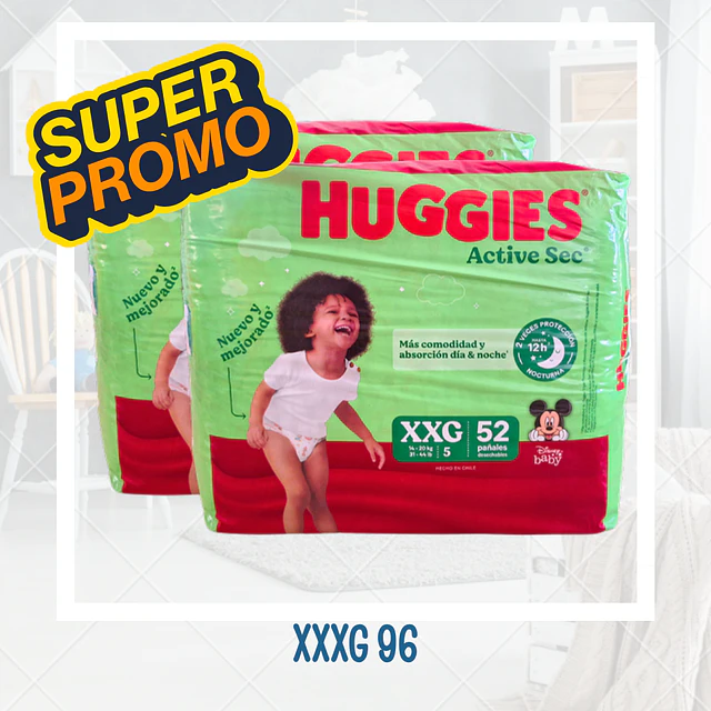 Huggies Active Sec Pack XXXG