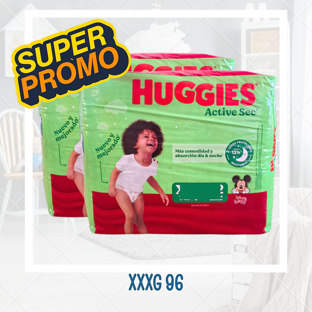 Huggies Active Sec Pack XXXG