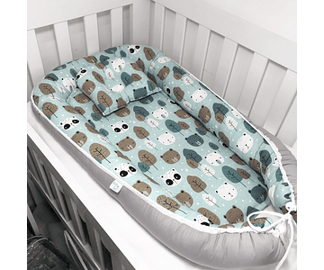 Nido Colecho Reversible Bears Green + Almohada-