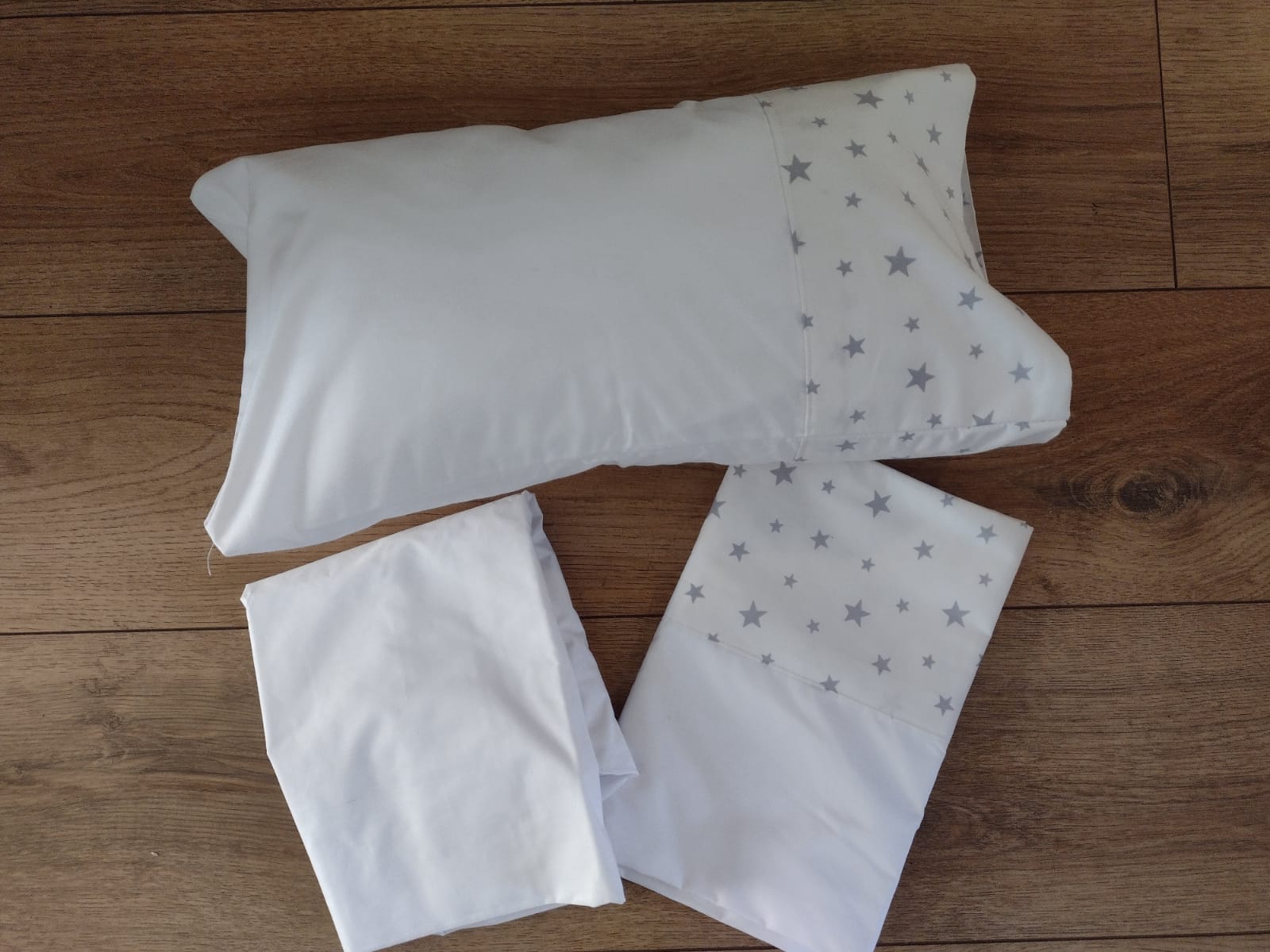 Juego de Sabana - Blanco con estrellas plateadas