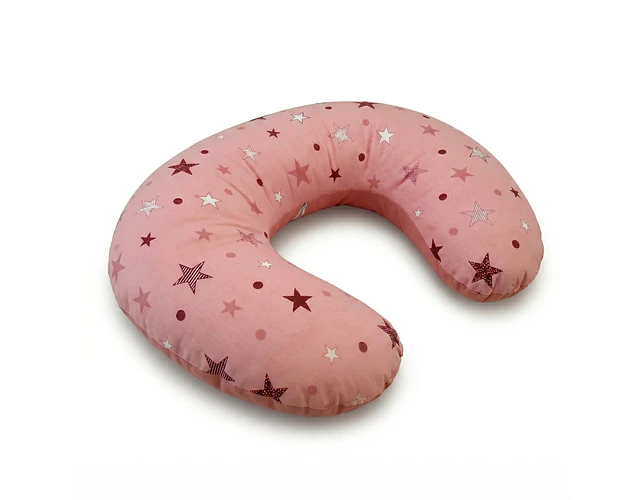 Cojín Lactancia; Palo Rosa Estrellas - Palo Rosa Liso