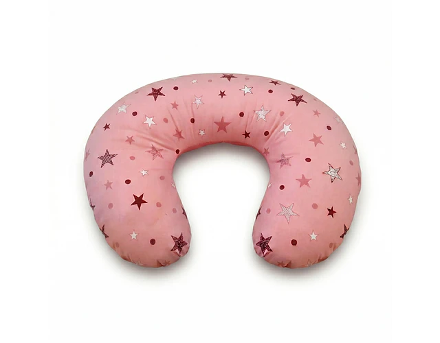 Cojín Lactancia; Palo Rosa Estrellas - Palo Rosa Liso