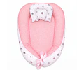 Nido Colecho Para Bebé Reversible Algodón Lila  - palo rosa Jaspeado / nidito