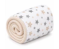 Manta Corderito - Blanco Estrellas Gris-Beige