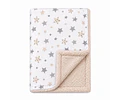 Manta Corderito - Blanco Estrellas Gris-Beige