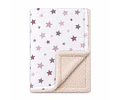 Manta Corderito - Blanco Estrellas Rosada-Lila