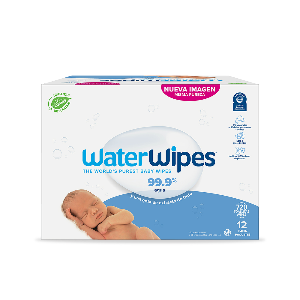 Waterwipes - Pack Toallitas Húmedas Mega Value - 12 x 60 Bio