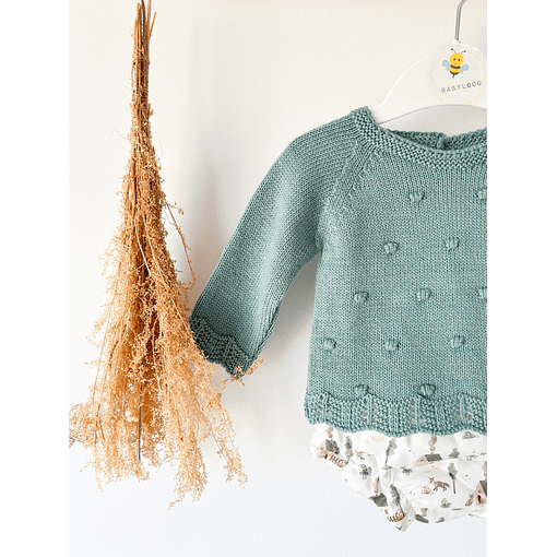 CAMISOLA COM TAPA FRALDA  - Verde Água