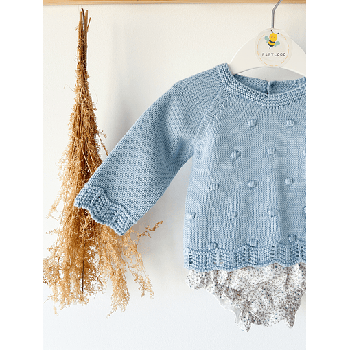 CAMISOLA COM TAPA FRALDA  - Azul Cobalto