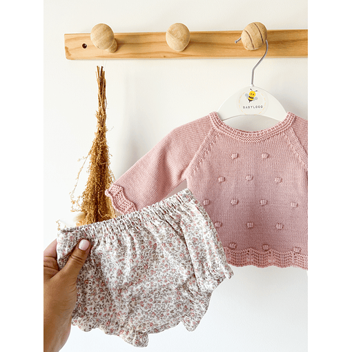 CAMISOLA COM TAPA FRALDA  - Rosa Velho