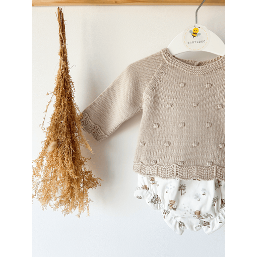 CAMISOLA COM TAPA FRALDA  - Areia