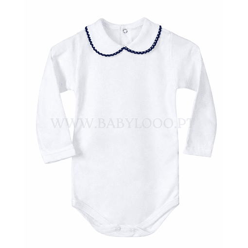 BODIE DE GOLA EM BICO - MANGA COMPRIDA - Azul escuro