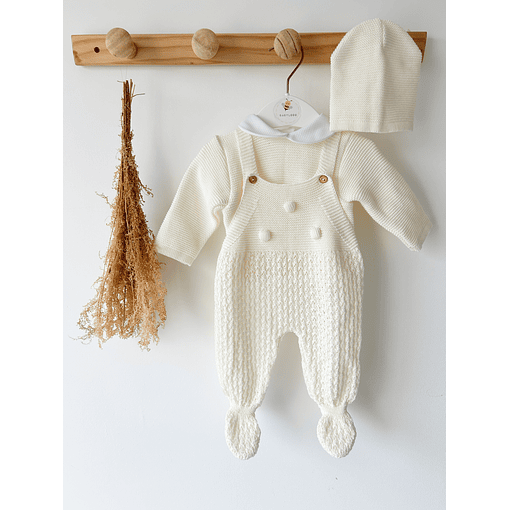 JARDINEIRAS COM CAMISOLA E GORRO  - Pérola