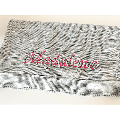 MANTA POMPOM PERSONALIZADA - ALGODÃO