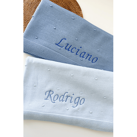 MANTA POMPOM PERSONALIZADA - ALGODÃO