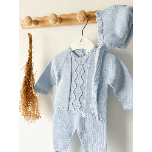 CONJUNTO COM TOUCA  - Azul