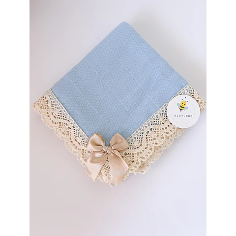 FRALDA DE PANO COM LAÇO E RENDA 