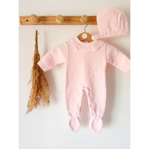 MACACÃO PIPOCA MENINA - ROSA BEBÉ