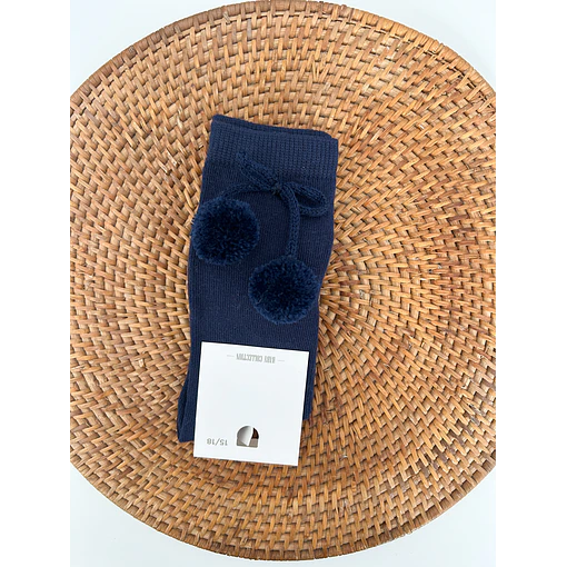 MEIAS POMPOM - Azul escuro