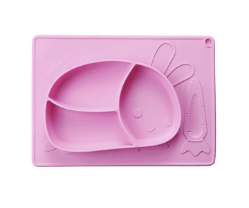 Plato individual de silicona rosa 