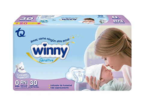 Pañales Winny Sensitive Etapa 0 Recién Nacido