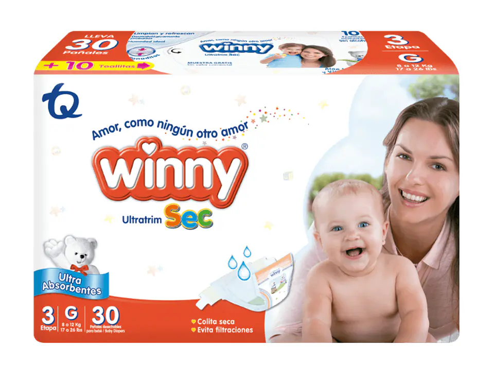 Pañales Winny UltraTrim Sec Etapa 3 1