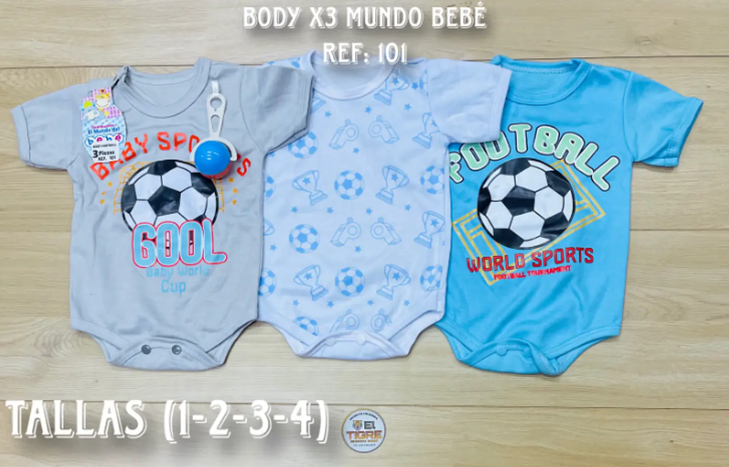 Body Infantil x 3 Manga Corta para Bebé 1