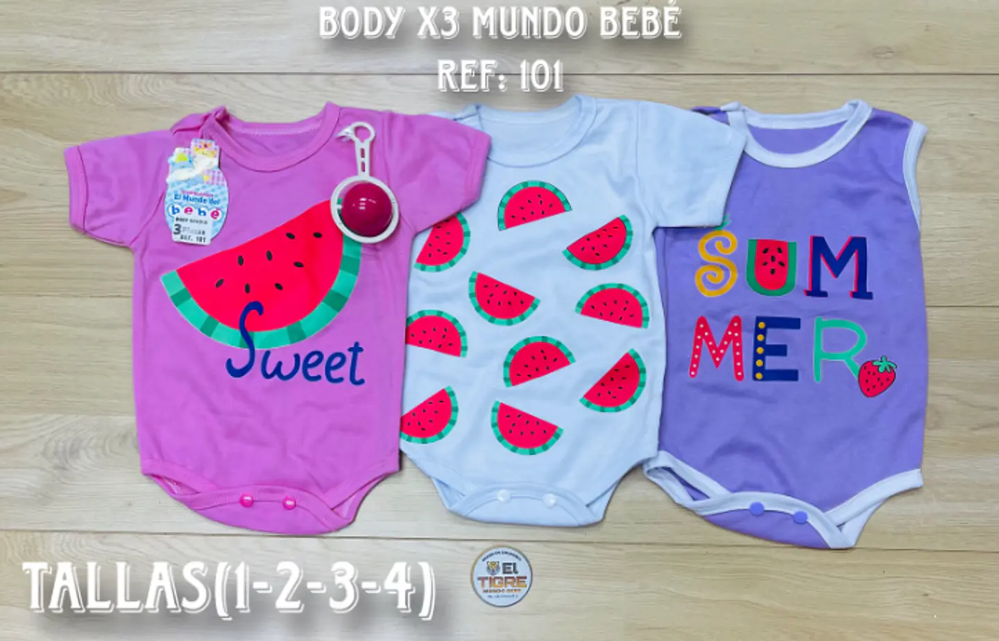 Body Infantil x 3 Manga Corta para Bebé 2