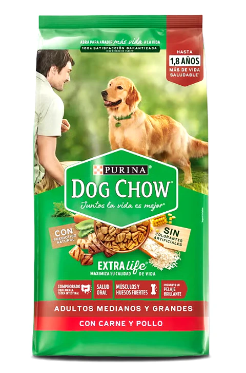 Dog Chow Adultos Medianos y Grandes Sabor a Carne y Pollo 