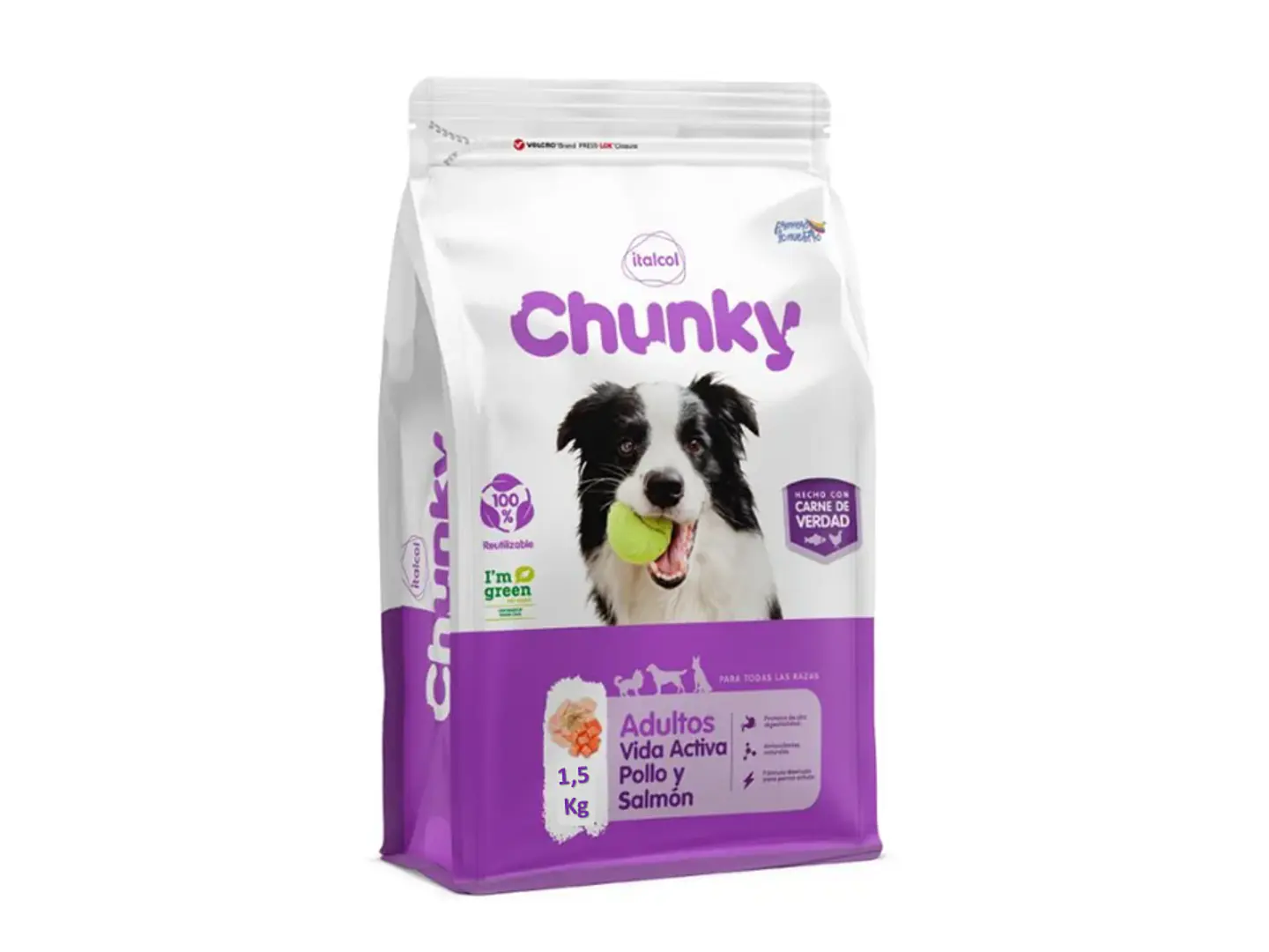Chunky Adultos Pollo y Salmón Vida Activa 1