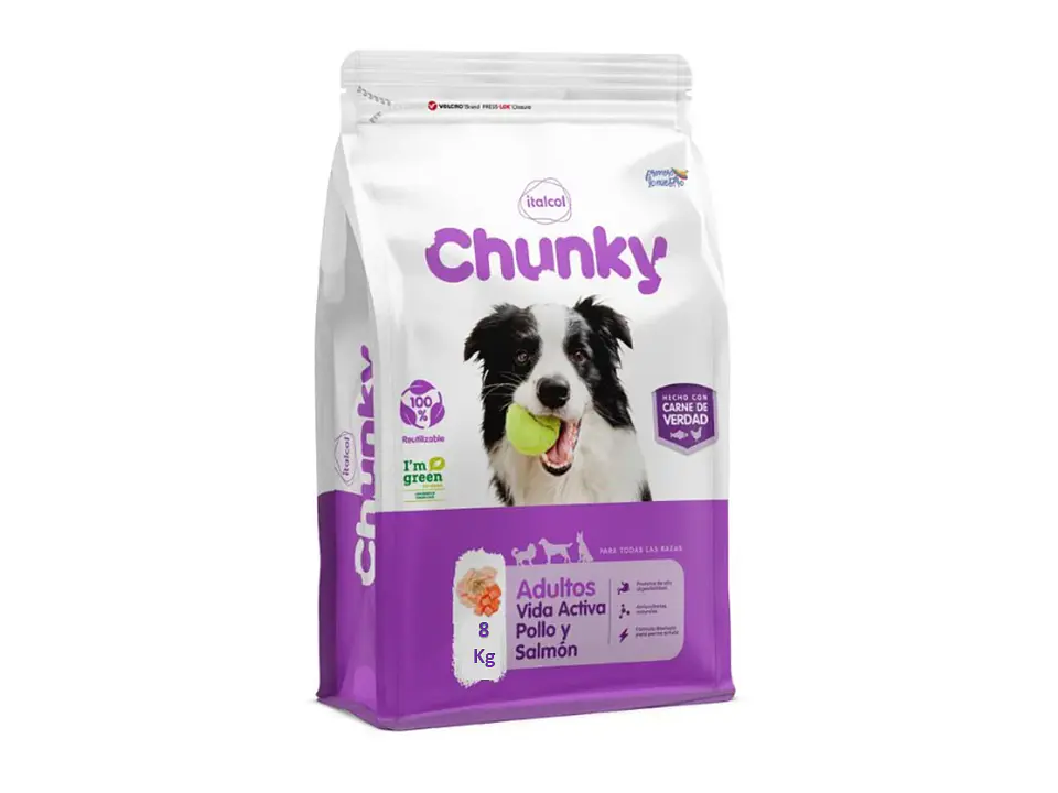 Chunky Adultos Pollo y Salmón Vida Activa 3
