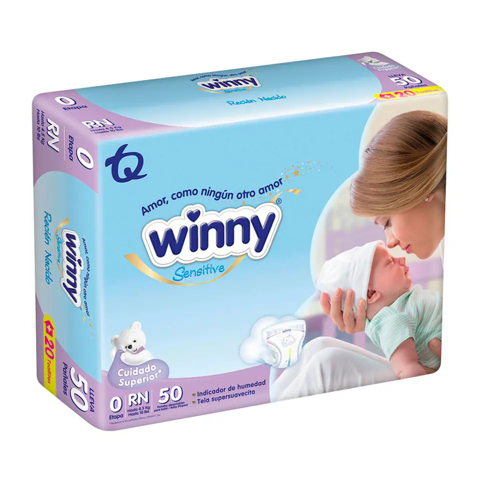 Pañales Winny Sensitive Etapa 0 Recién Nacido 2