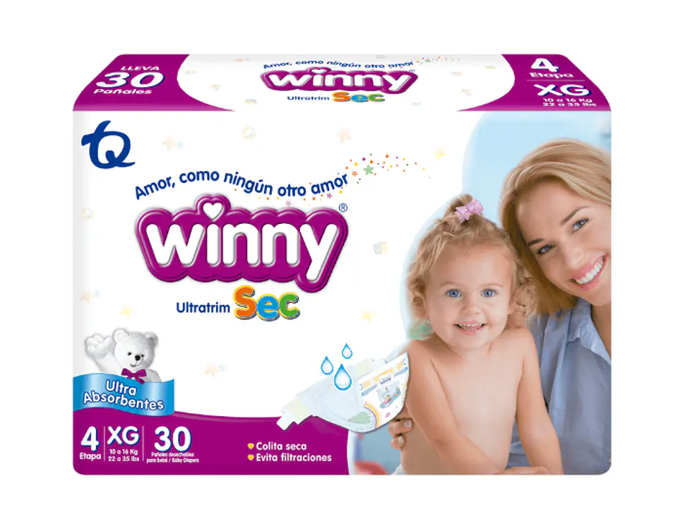 Pañales Winny UltraTrim Sec Etapa 4 2