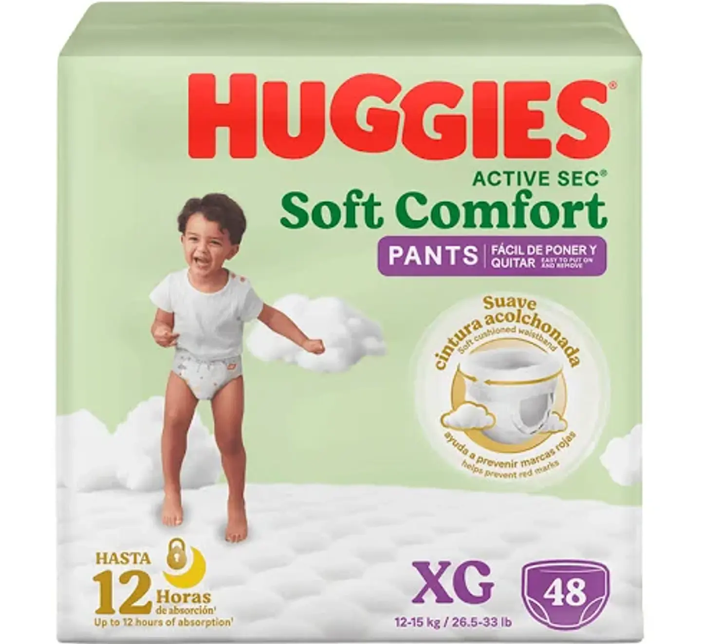 Pañales Huggies Pants Active Sec Soft Comfort Etapa 4 2