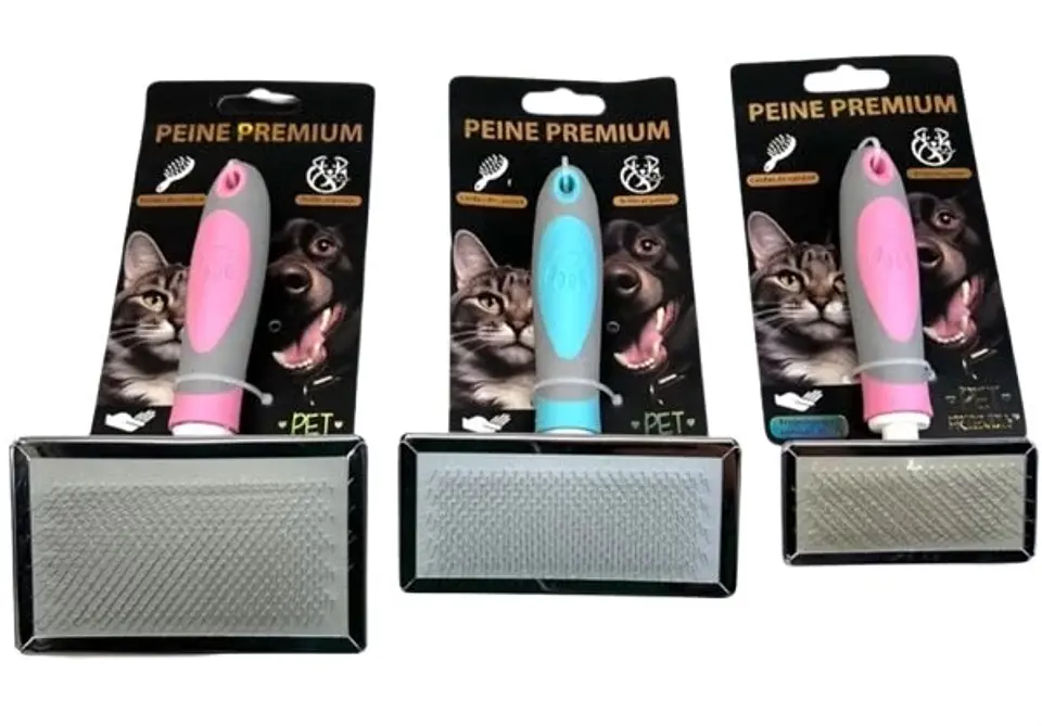 Peine Rasqueta con Agarre Ergonómico para Mascotas 1
