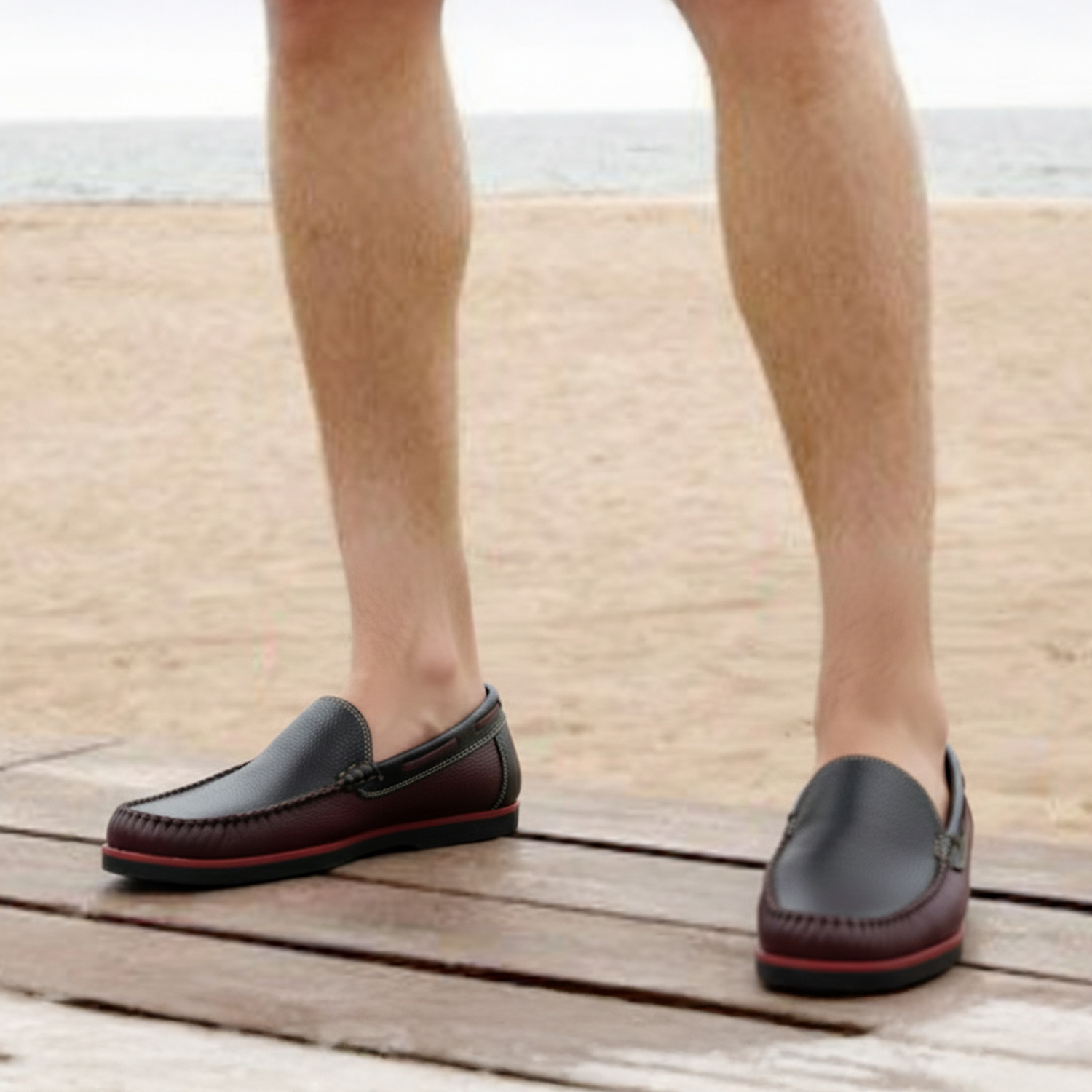 Loafer Negro Guinda 2