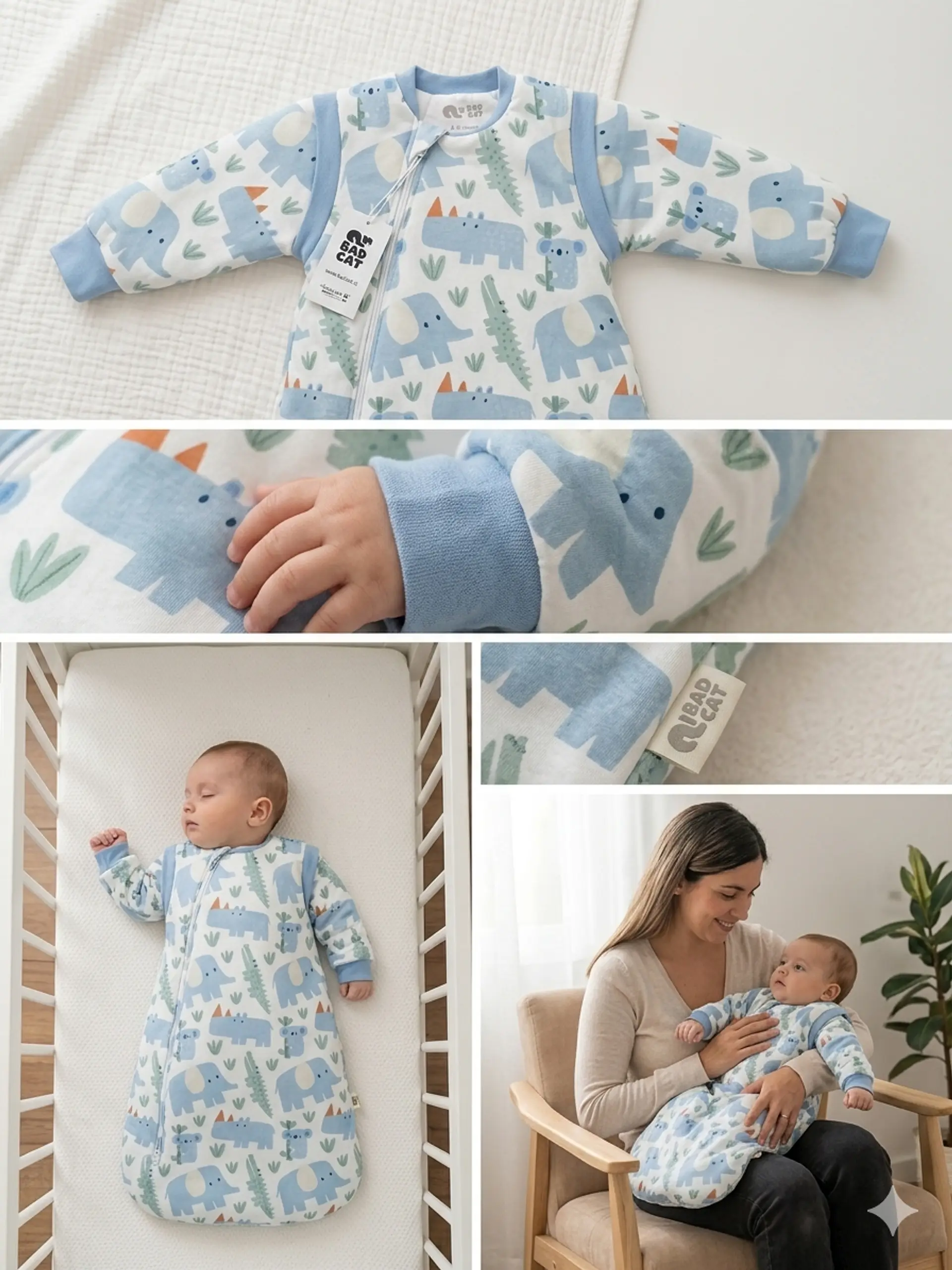 Saco de Dormir Bebé Animal Azul Gota TOG 3.5 | TALLA S | Bad Cat Kids 3