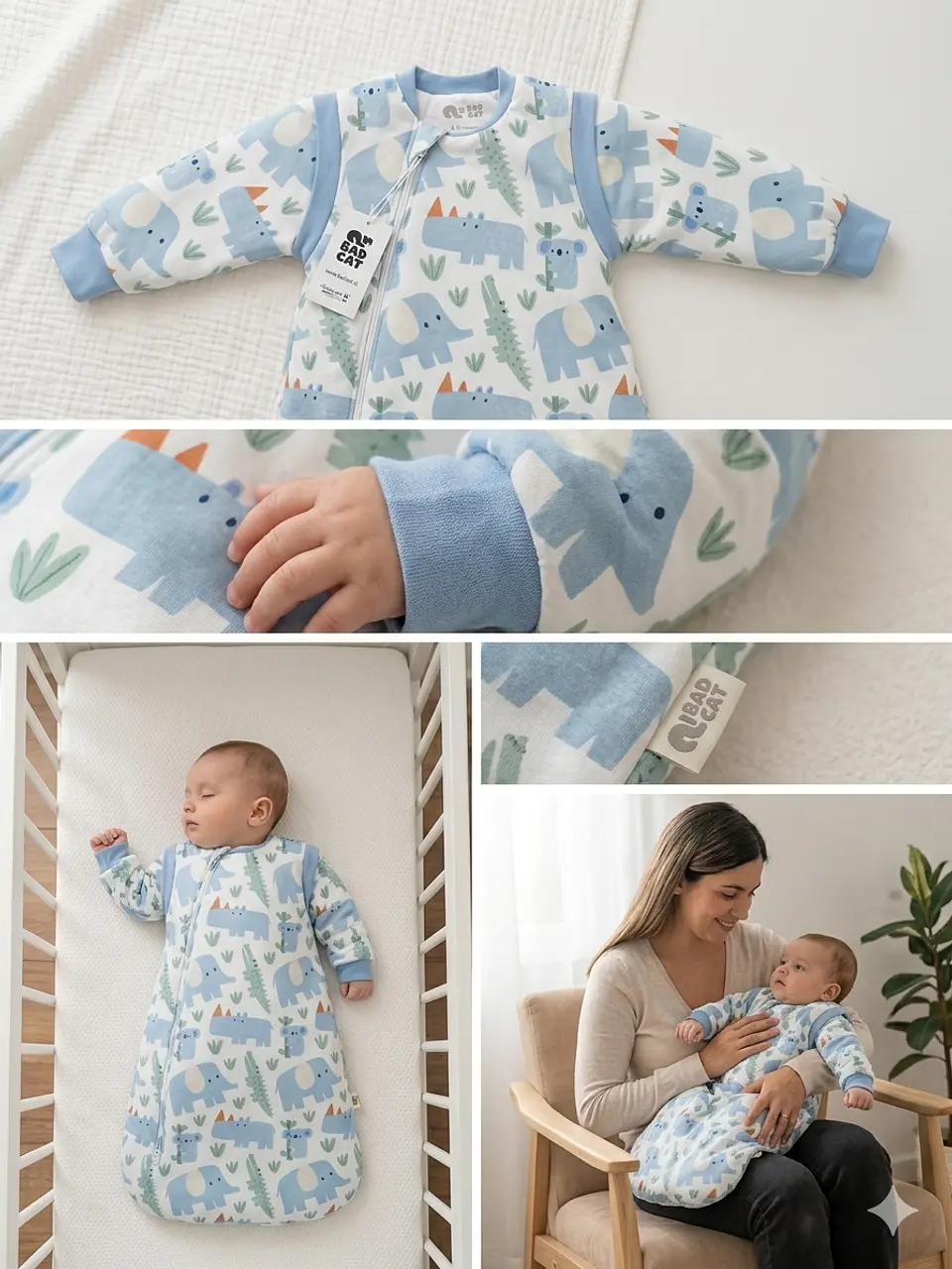 Saco de Dormir Bebé Animal Azul Gota TOG 3.5 | TALLA S | Bad Cat Kids 3