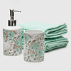 Set de Baño + Alfombra Verde Agua Zahr