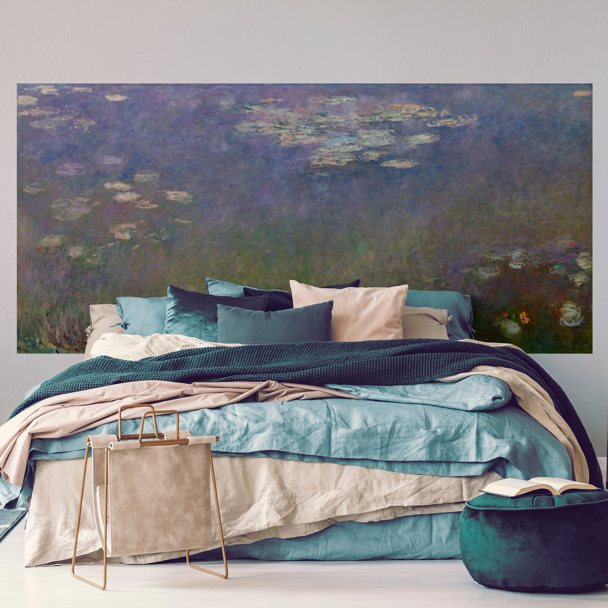 Claude Monet Headboard: Water Lillies & Agapanthus - 1915 - 1926