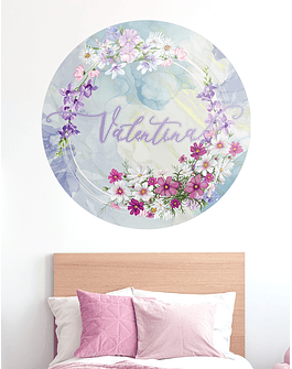 Lilac Floral Port Hole: customizable