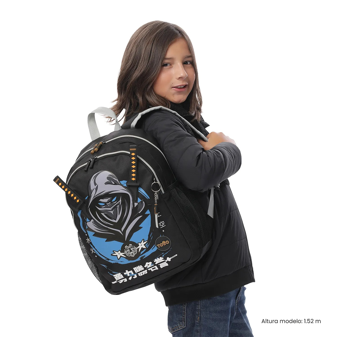 Morral para Niño Hanzo Mediano Negro 3