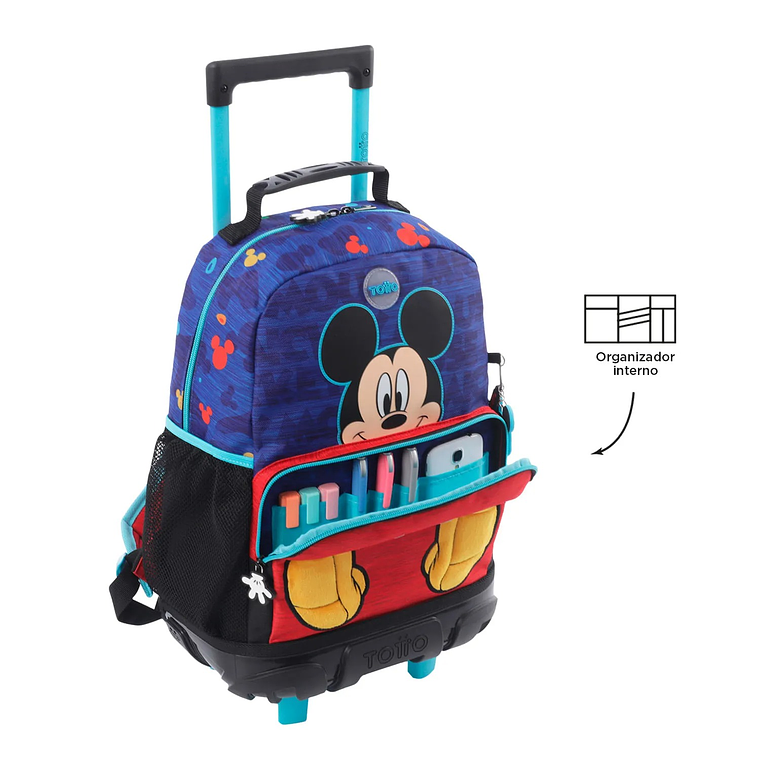 Morral con ruedas Niño Mickey Mediano Azul 3