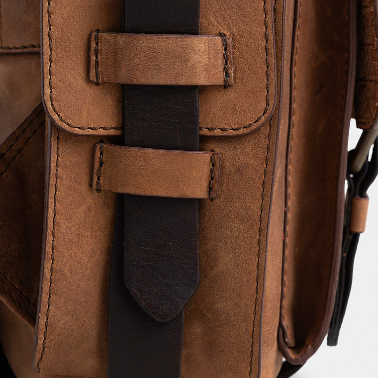 Morral Rioja de cuero vintage Miel 2