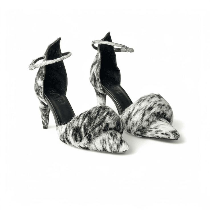 Zapatos De Tacón Con Trabilla En Cuero Natural  2