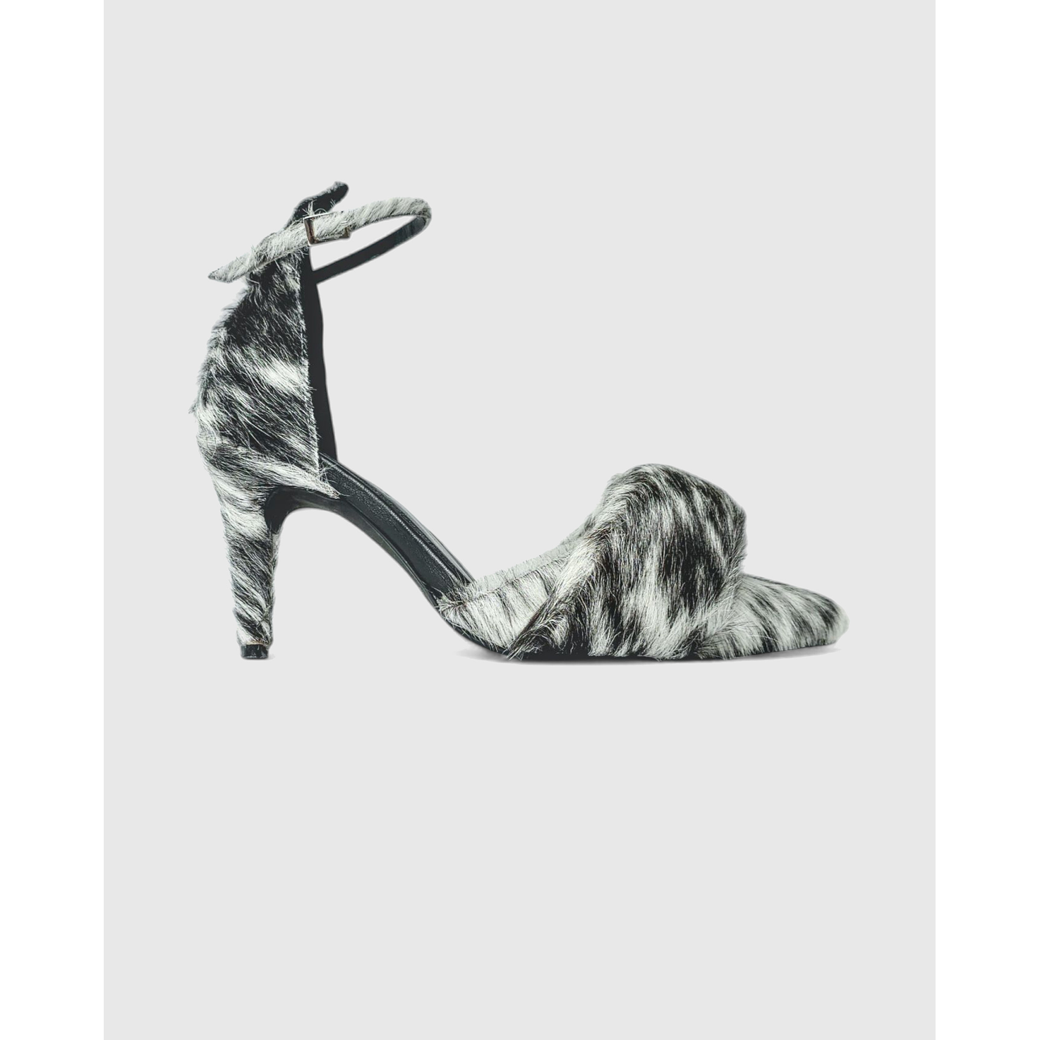 Zapatos De Tacón Con Trabilla En Cuero Natural  1