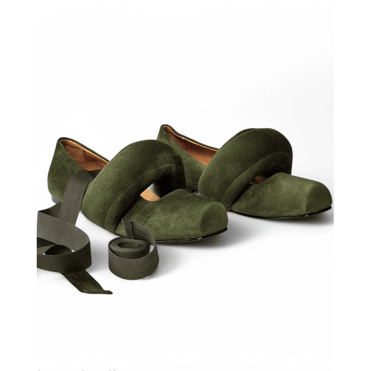 Bailarinas En Cuero Gamo Olive 2