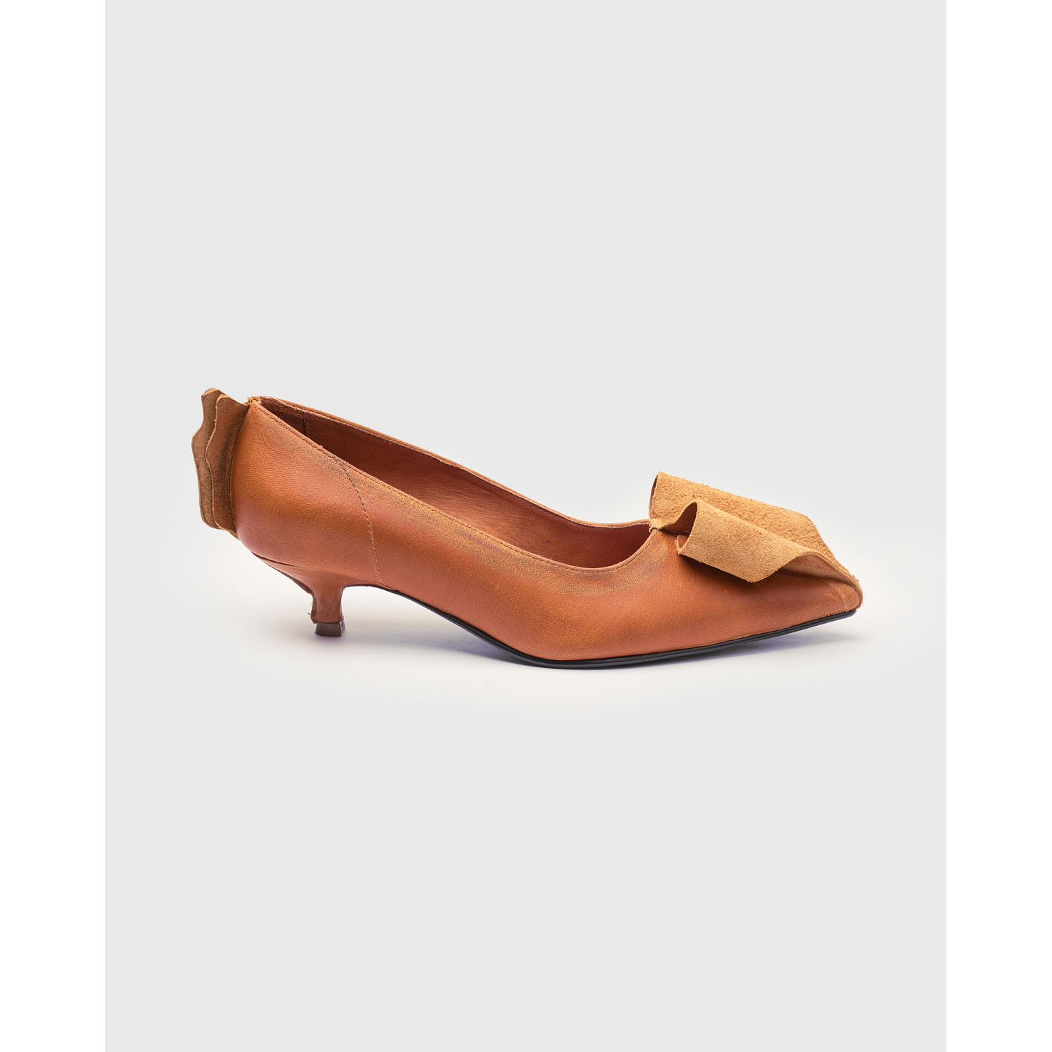 Zapatos De Tacón Cerrado Cognac Envejecido 1