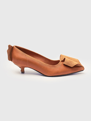 Zapatos De Tacón Cerrado Cognac Envejecido