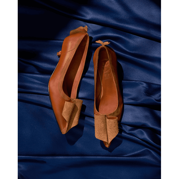 Zapatos De Tacón Cerrado Cognac Envejecido 5